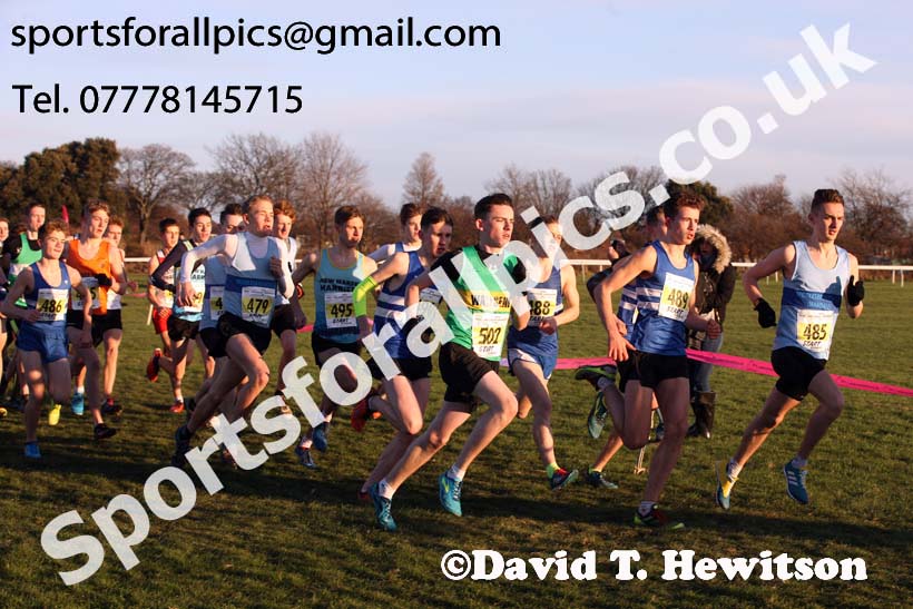Mens under-17s North Eastern Cross Country, Redcar. Photo:  David T. Hewitson/Sports for All Pics